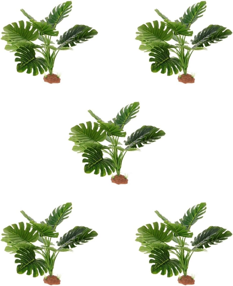 BESPORTBLE 5pcs Realistic Aquarium Fake Plants Artificial Plants Fade-Resistant Colors Easy Installation for Fish Tank Decor