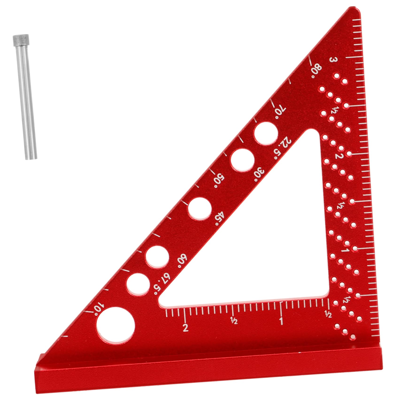 SHINEOFI 4 Pezzi Righello Quadrato per Falegnameria con Goniometro e Strumento Misurazione Alta Precisione per Architetti e Falegnami Design Compatto Progetti e Disegno