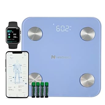 FITDAYS Smart Body Fat Scale, Bluetooth Composition Analyzer, 400lbs (FG2317WB-BLUE)