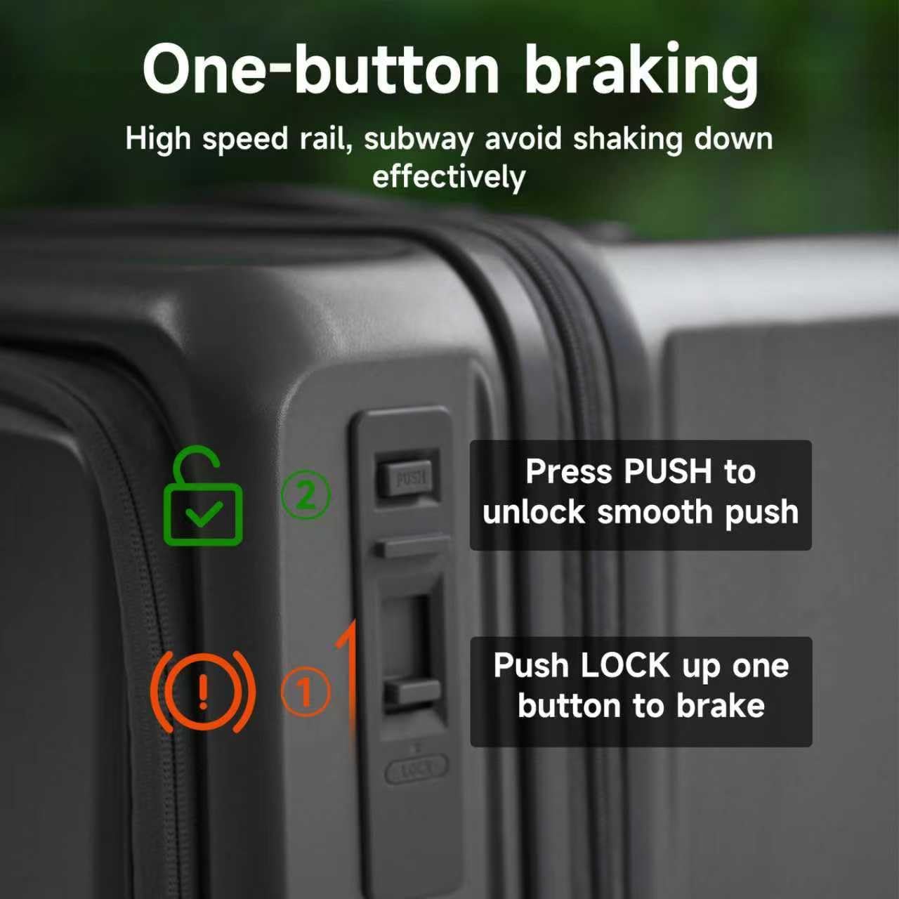 ROAMING Expandable 20 Inch Carry On Luggage With Mute Brake Wheels Airline Approved Hard Shell Suitcases with Front Pocket Top Opening Luggage with TSA Lock for Short Business Travel, Palm Grey - Image 4