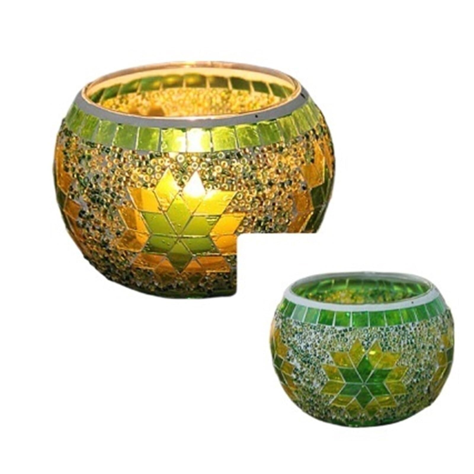 Candle Holders Color Snowflake Mosaic Glass Candlestick Candle Stick Holders(Style5)