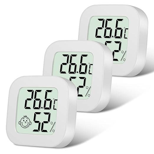 Flintronic Mini LCD Thermometer, 3 Stück Digital Thermometer Innen, Hygrometer Innen