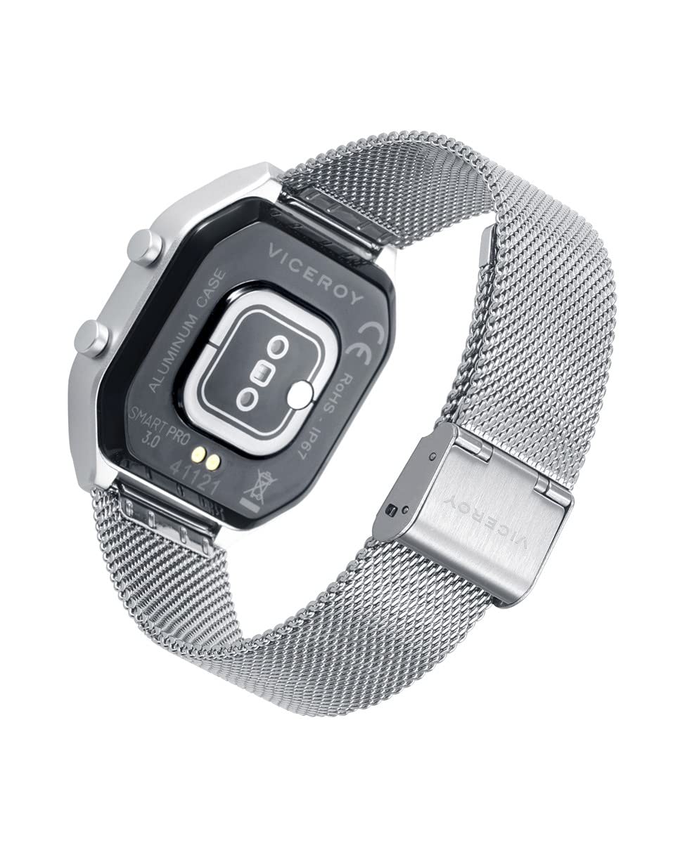 Viceroy Reloj Inteligente Smart Pro Unisex Gris Plata Aluminio con Malla Milanesa Acero 41121-00