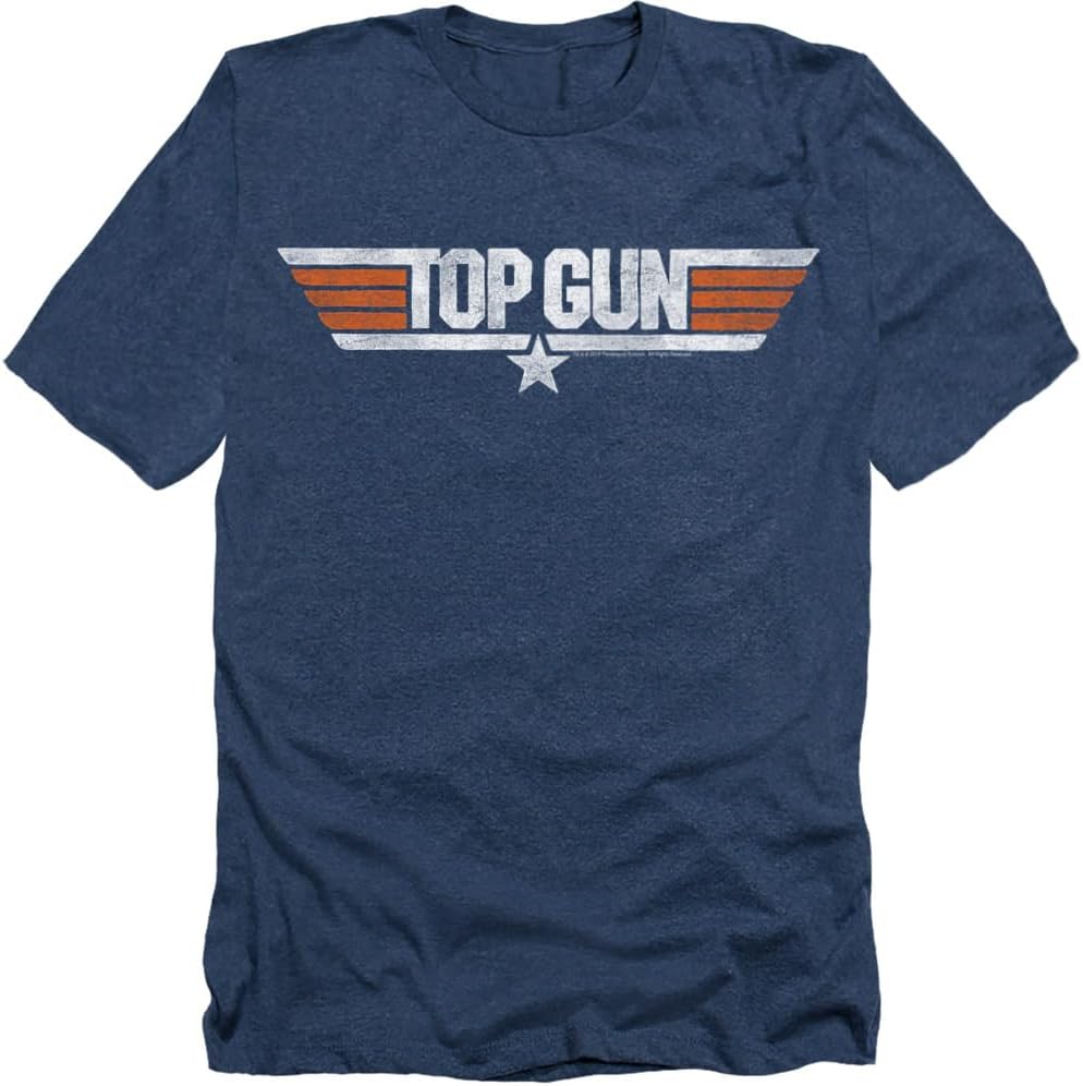 Popfunk Top Gun Distressed Logo T-Shirt (Heather Navy)