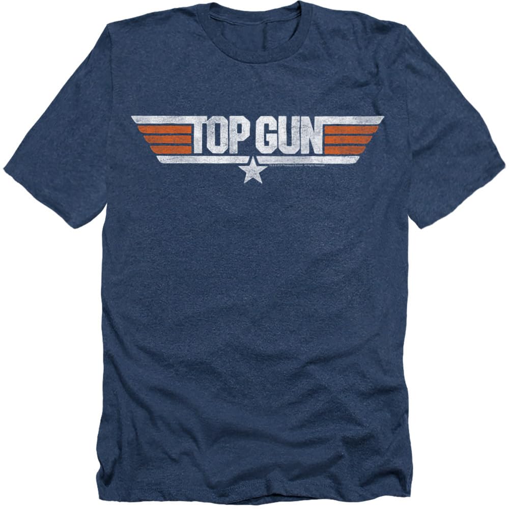 Top Gun Distressed Logo T-Shirt (Heather Navy)