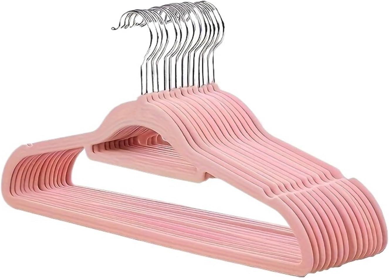 Household Adult Coat Hanger Non-Slip to Prevent Shoulder Angle No Trace Can Be Folded Hanging Hanger ，Hangers(Pink)