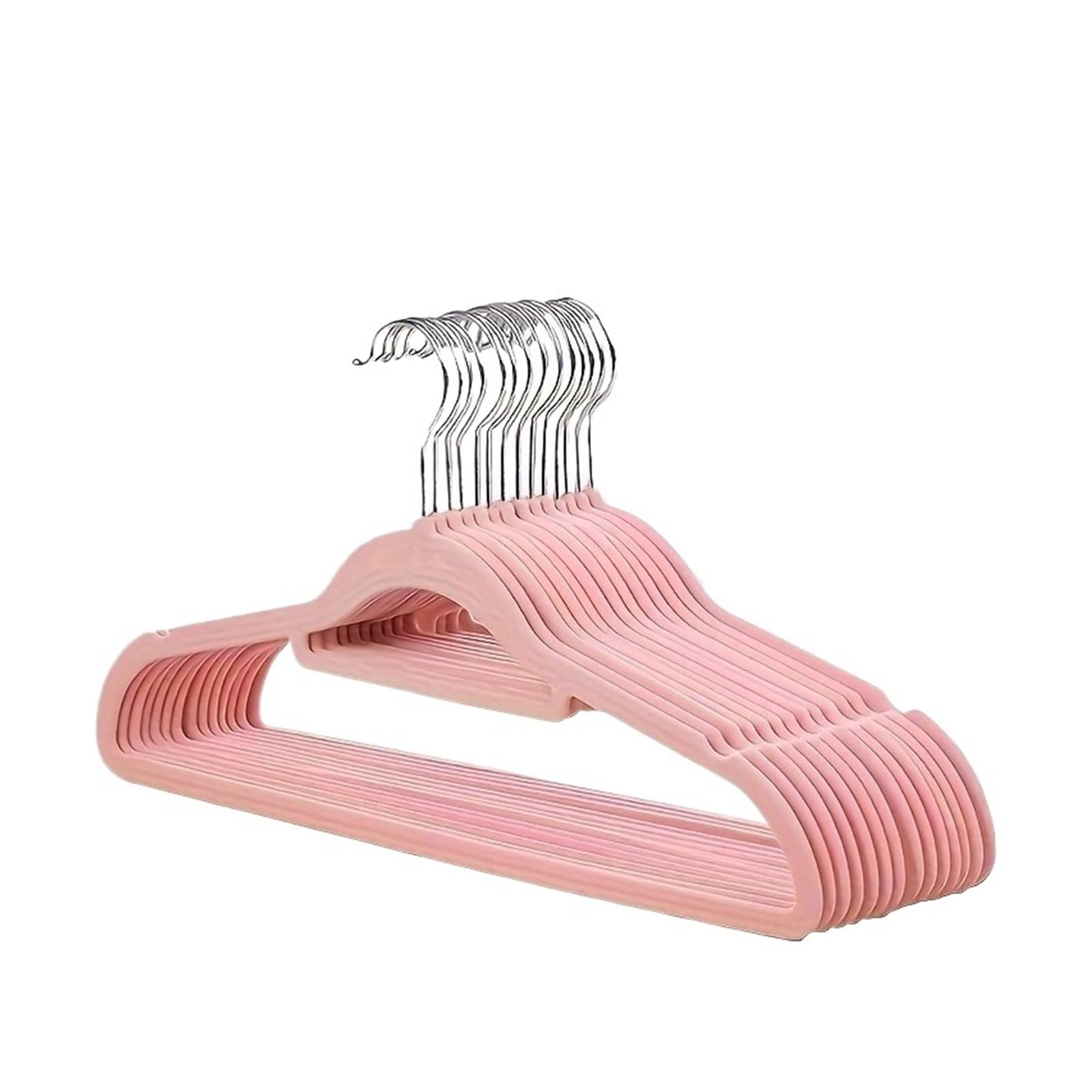 KFGISD, Household Adult Coat Hanger Non-slip To Prevent Shoulder Angle No Trace Can Be Folded Hanging Hanger ，Hangers(Pink)
