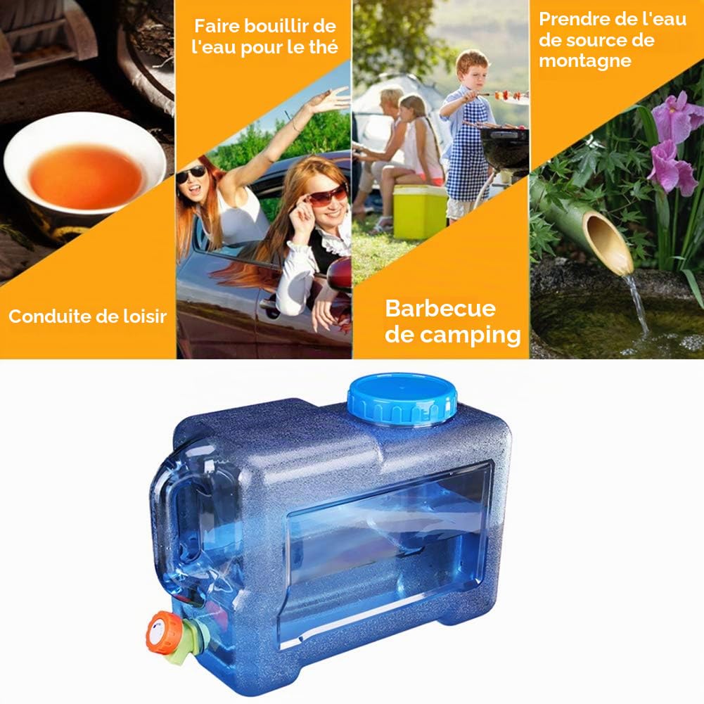 Starnearby Bidon à eau 5-22 l avec robinet Réservoir d'eau portable potable Sans BPA Camping extérieur