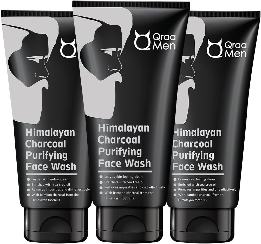 Men Himalayan Charcoal Purifying Face Wash|Pack of 2 | For Deep Cleansing Of Pores| Removes Dirt, Controls Oil| (100GM X 2)