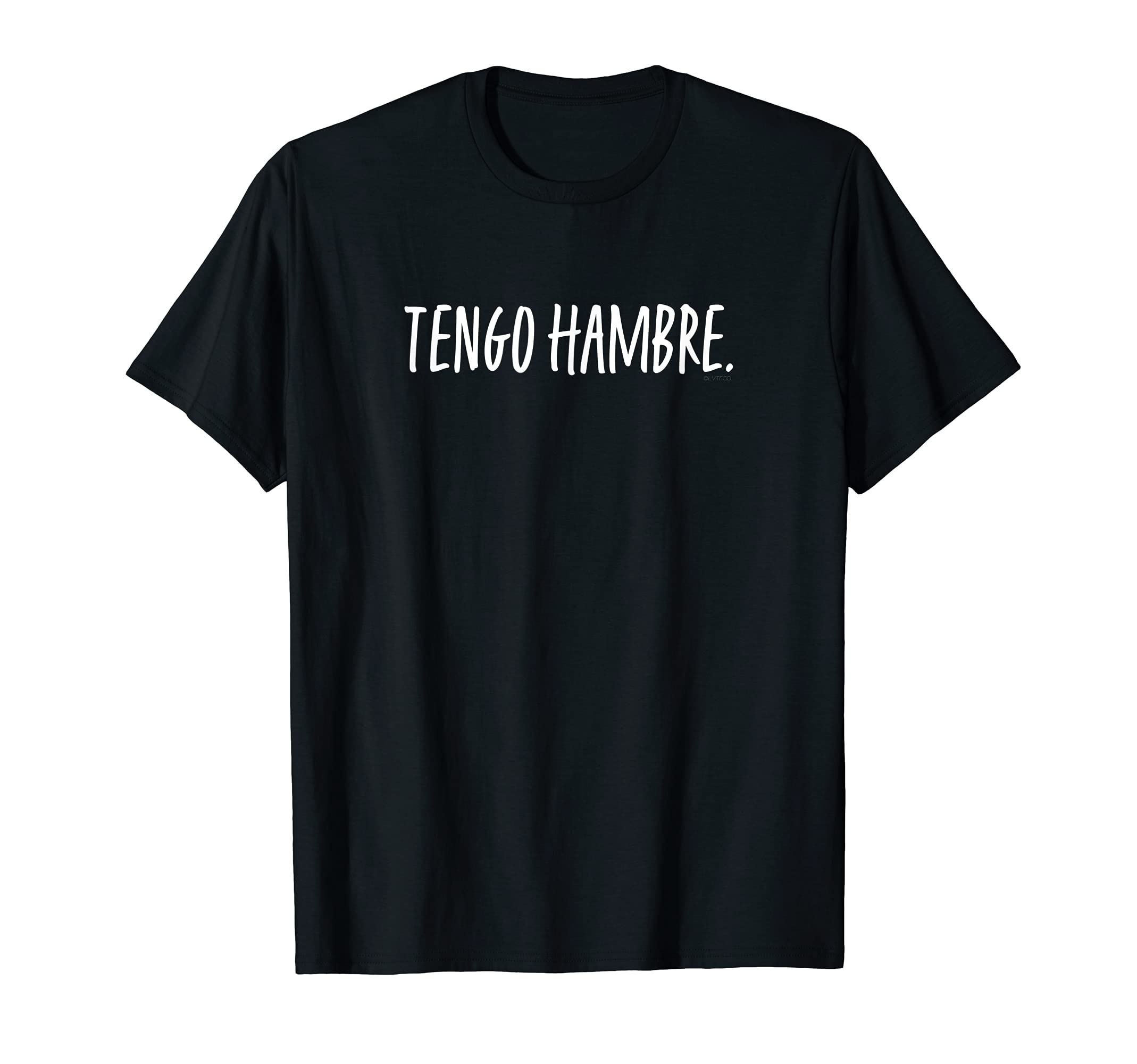 Minimalist Spanish Humor Style (Hungry)Tengo Hambre (I’m Hungry) Spanish Words Funny Humor T-ShirtOEKO-TEX STANDARD 100