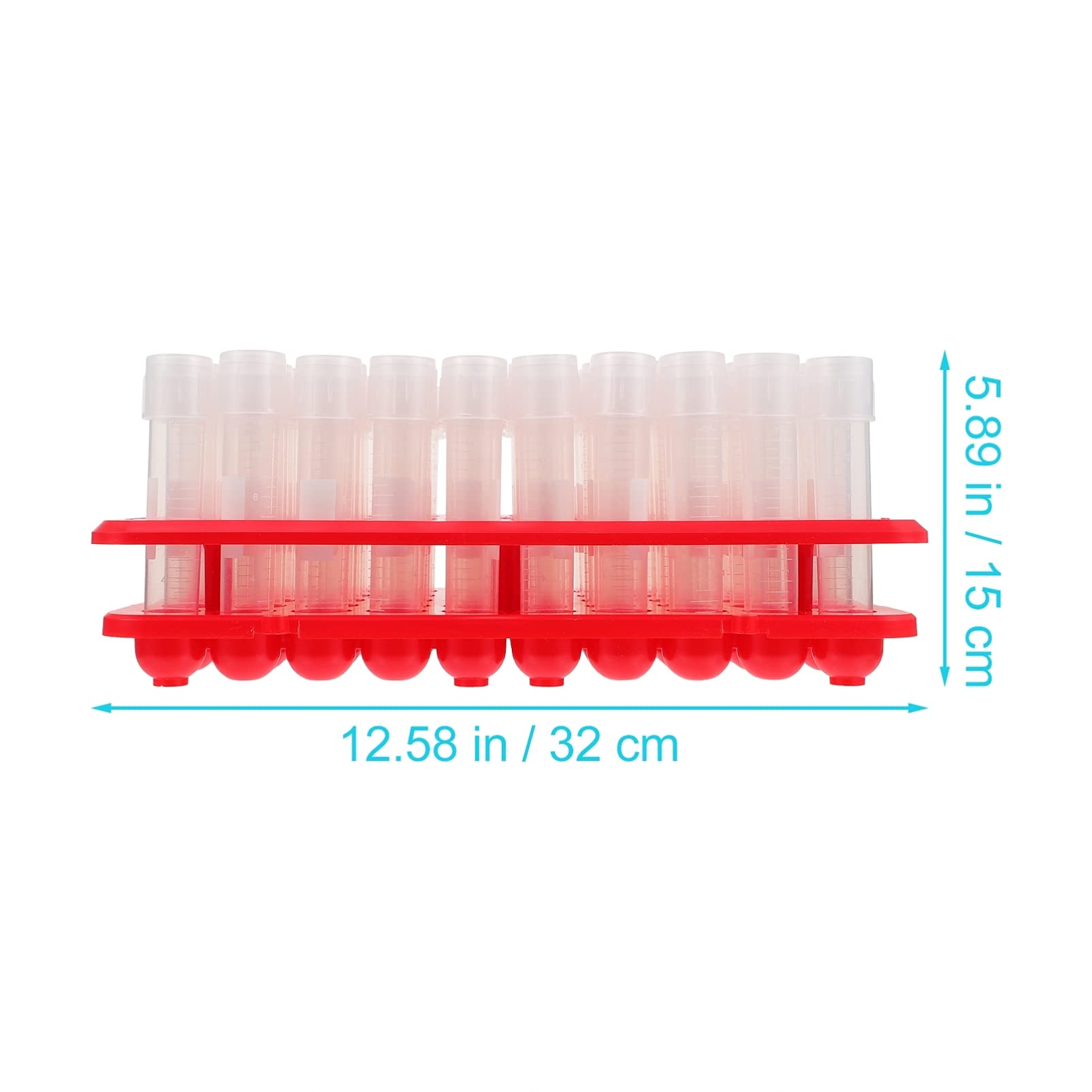 100 Tubos ensayo plástico, vial, Tubo Cultivo Laboratorio Transparente con Estante, Suministros para experimentos Laboratorio para experimentos científicos, Cuentas Caramelo, Almacenamiento líquido
