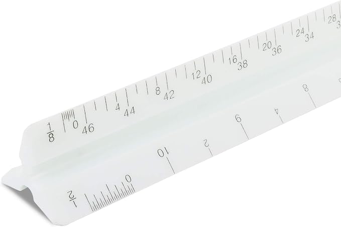 1 16th Inch Ruler Pacific Arc Architect Economy Scale Ruler, Divided by : 1/16th inch, 3/ ...