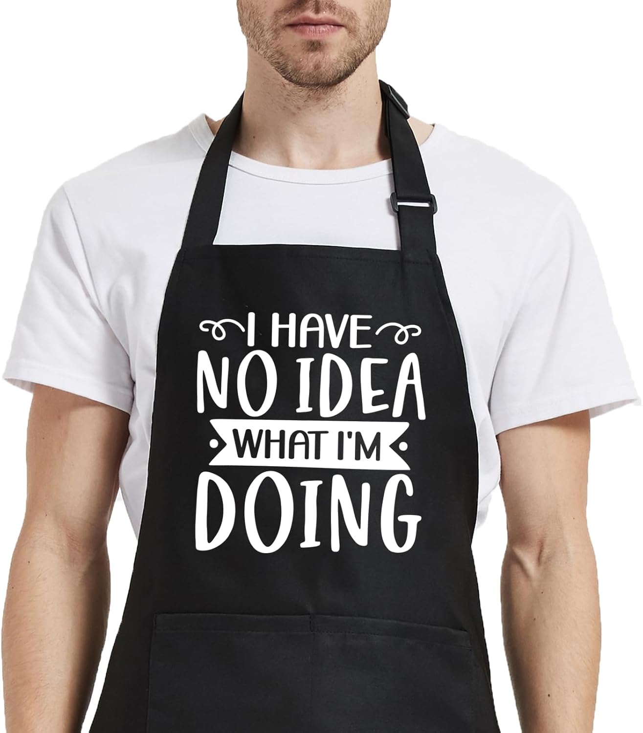 Funny Aprons for Men with Pockets, Mens Aprons for Cooking BBQ Chef, Grilling Gifts for Dad Birthday