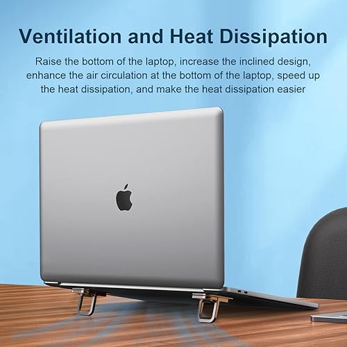 Miniatura 5 de Hagibis Soporte para laptop de altura ajustable para escritorio, elevador invisible portátil para laptop, soporte ergonómico para teclado,