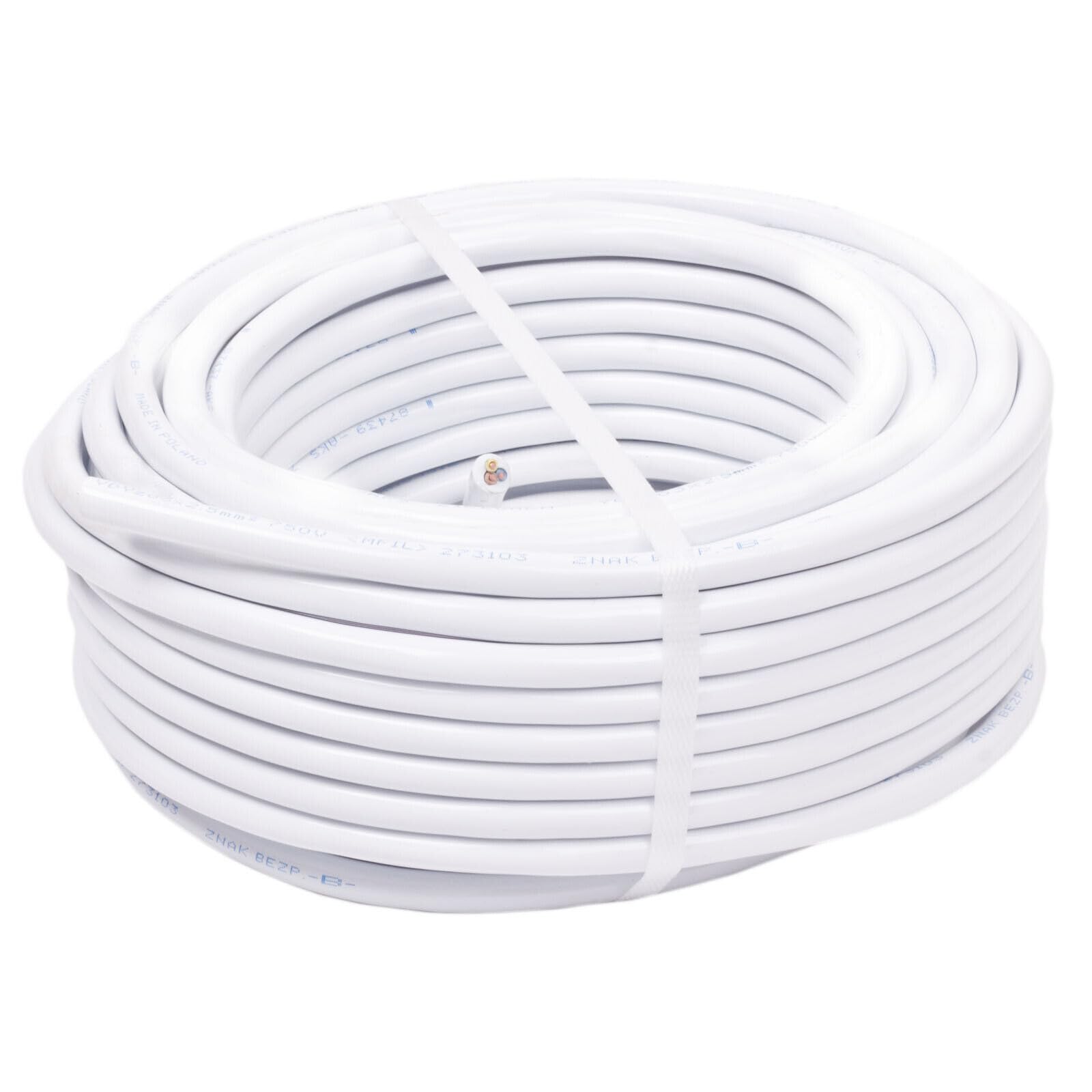 Installationskabel Stromkabel Rundkabel Mantelleitung Elektrokabel rund Feuchtraumkabel YDY NYM-J 3x2,5 mm2 450/750V Kabel Elektroleitung Volldraht 50 m Ring