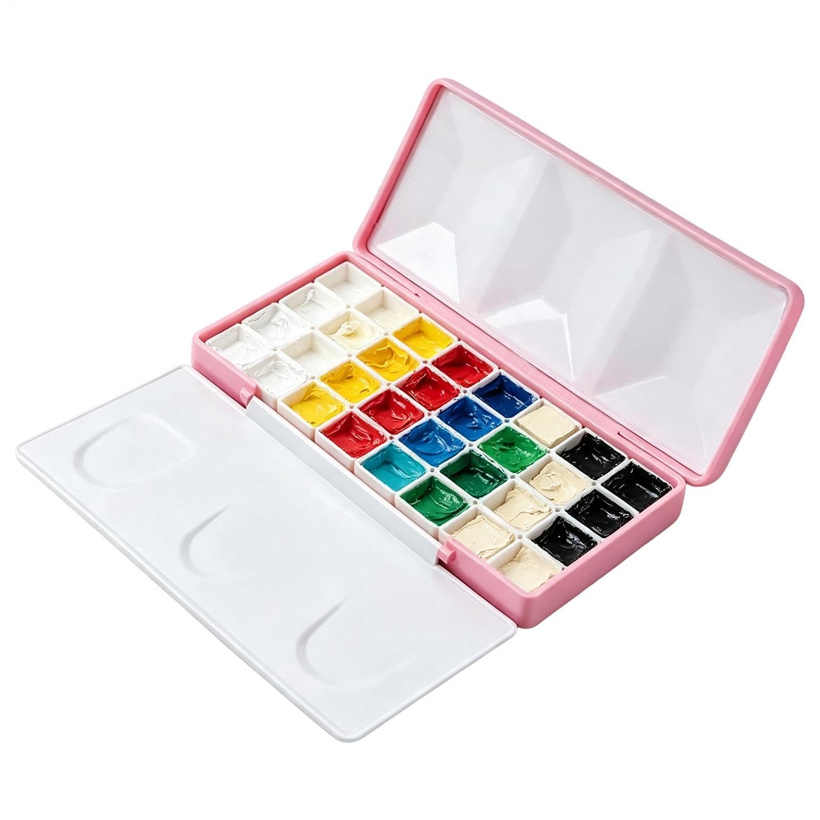 Paleta De Pintura De Acuarela con Tapa Y Bandeja De Arte Portátil con