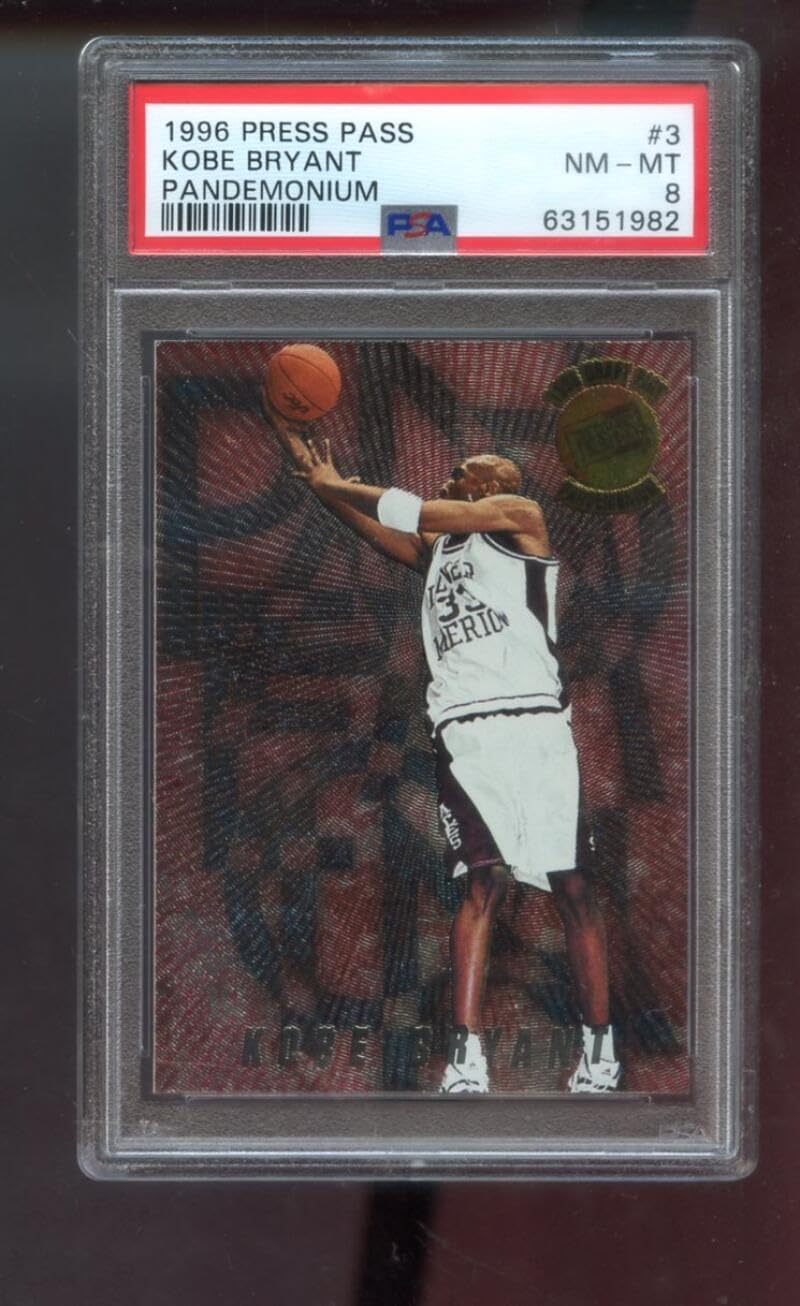 1996-97 Press Pass Pandemonium #3 Kobe Bryant ROOKIE RC PSA 8 Graded Basketball Card NBA 96-97 Los Angeles Lakers 1996-1997