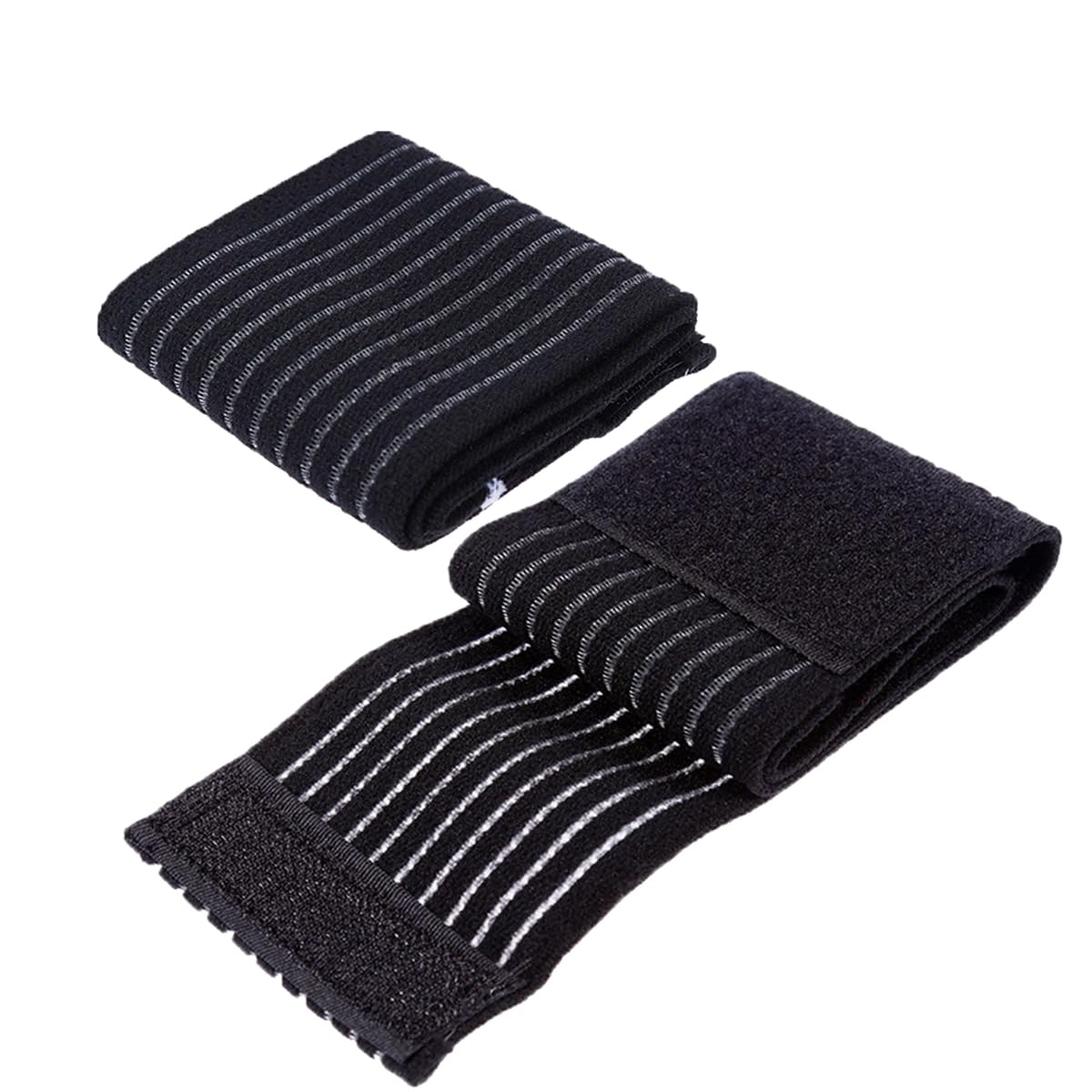 SEIWEI Elastic Wrist Bandage Support Wrap, 2 Pieces Breathable Compression Wrist Brace, Protective Wraps for Men Women Gym Sports Exercise Tennis Carpal [Black]