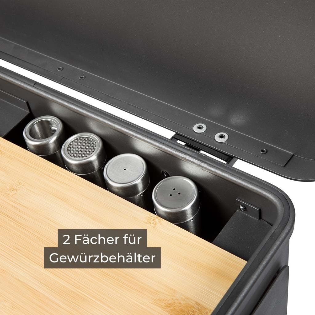 LAYZEE Box JUNIOR, mobile da cucina per veicoli/campeggi/balconi/terrazze/Eurobox dimensioni 60 x 40 x 27 cm (lunghezza x larghezza x altezza), kitchenbox/cucina da campeggio 10 kg in alluminio