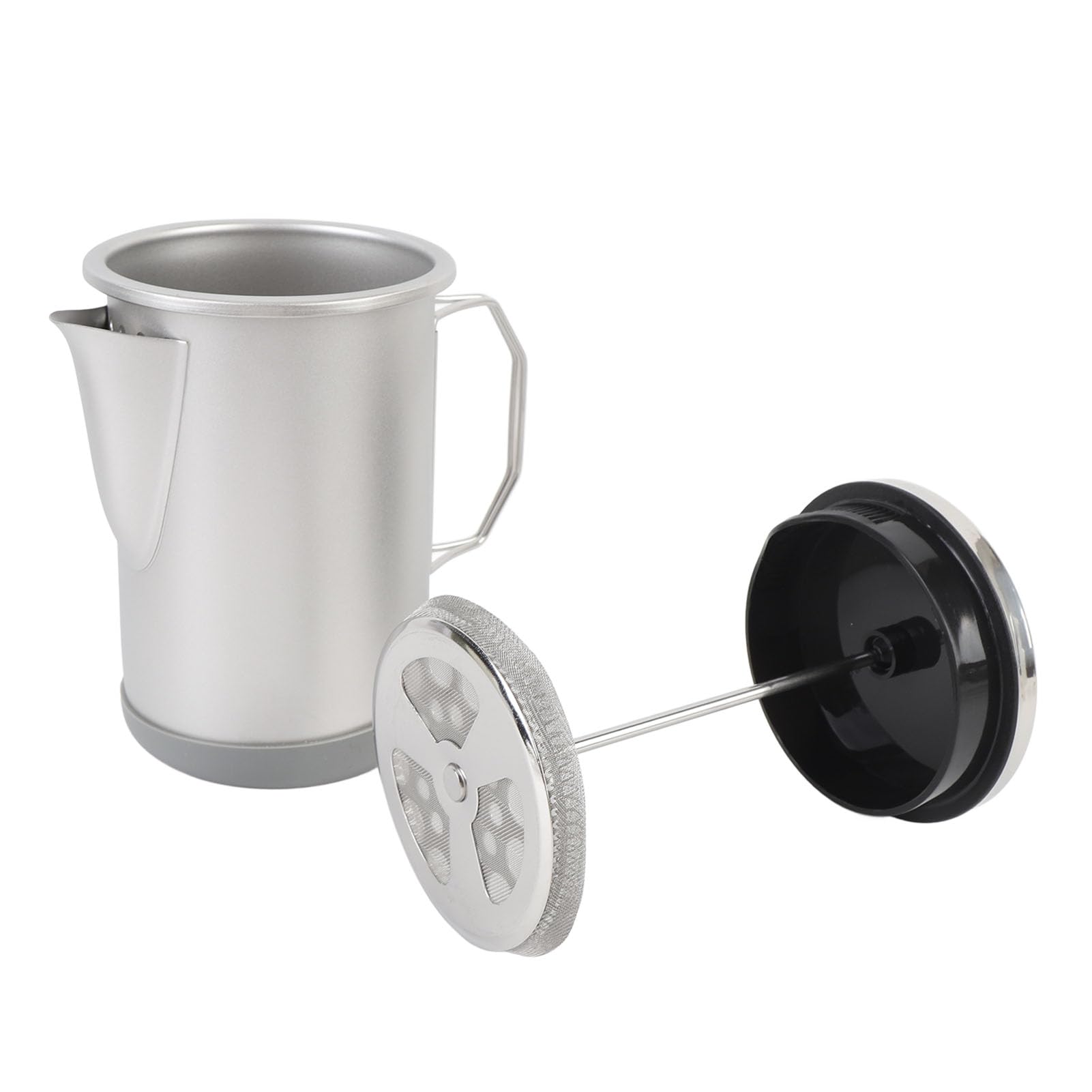 de Prensa Francesa, 1000 Ml / 33 Oz Portátil de Acero Inoxidable 304 Hecha a Mano, Espresso y Prensa de té para Viajes de Camping (SILVER)
