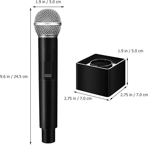 Miniatura 2 de Micrófono falso de plástico para juguete, micrófono falso de simulación de habla, micrófono con estación de bandera de micrófono, micrófono