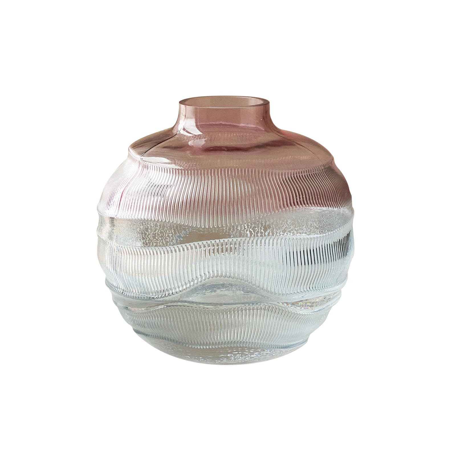 Gradient Color Countertop Vase, Creative Glass Vase, Ornament for Roses, Orchids, Chrysanthemums, Lilies, Eucalyptus, Height 19.5CM(Size:H19.5CM,Color:Pink Blue)