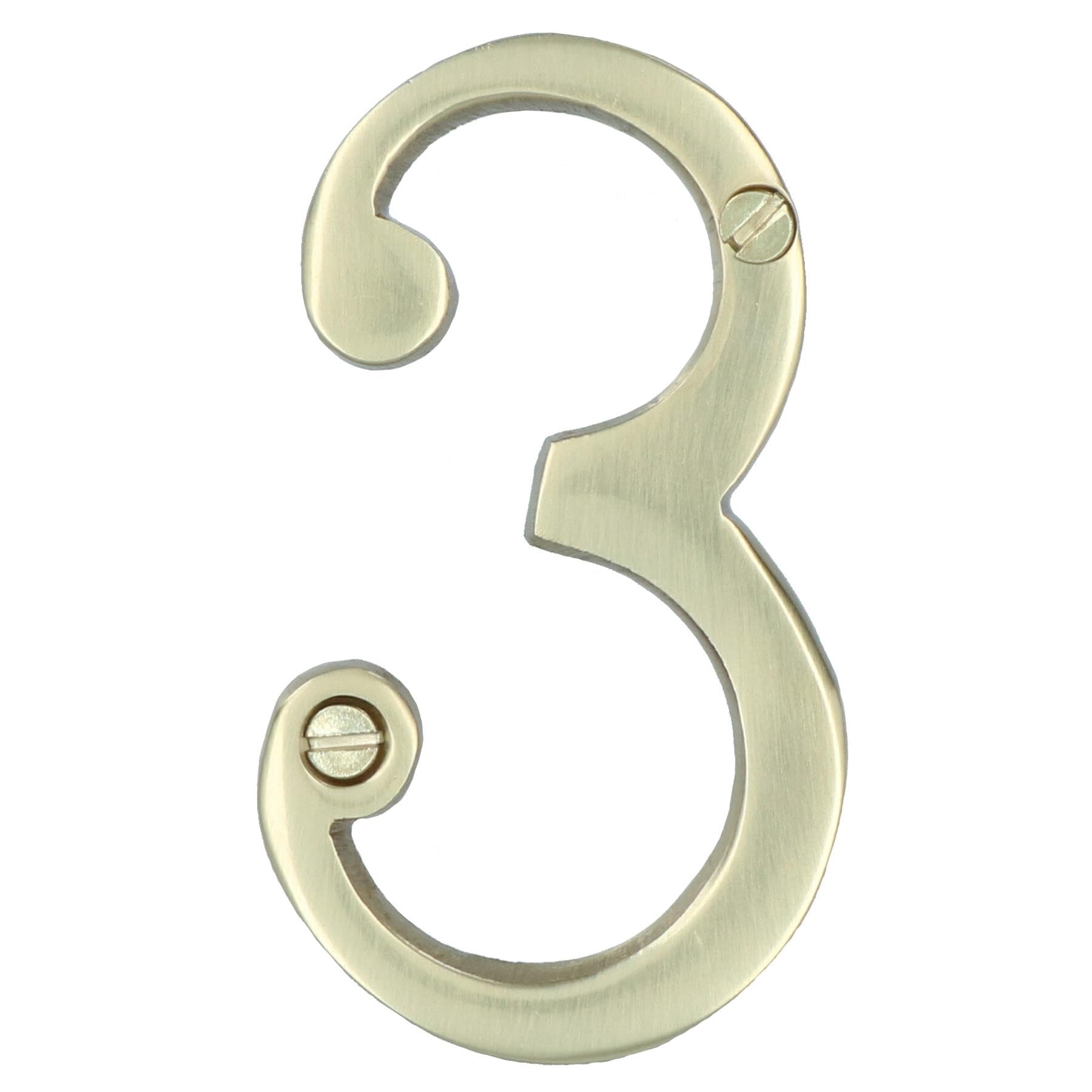 Brass House Number 3 Door Sign 70mm Plaque Street Home Address Mail Letter