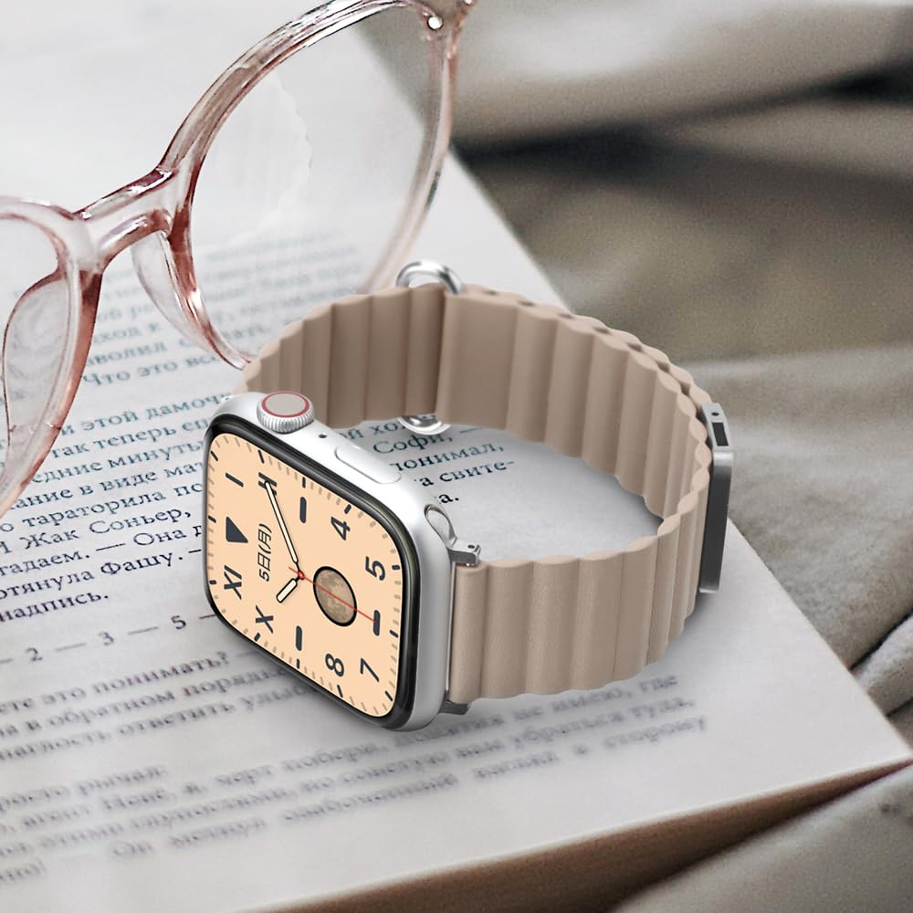 Apple Watch 42 / 41 / 40 / 38mm用 PUレザーマグネットバンド アイボリー PG-AW41MG02IV
