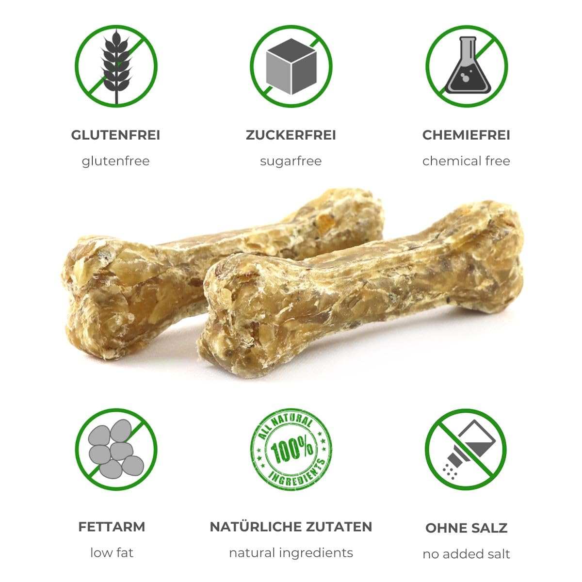 DOGBOSS Osseaux à mâcher 100% naturels spécialement pour petits chiens (2-10kg) en différentes saveurs (Pack d'essai de 10 pièces 10 cm)