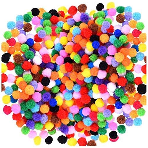 Image of Lakeer Assorted Pom Poms, Pompoms 2 CM Thick Pack of 200 pcs for Hobby Supplies and DIY Creative Crafts Decorations