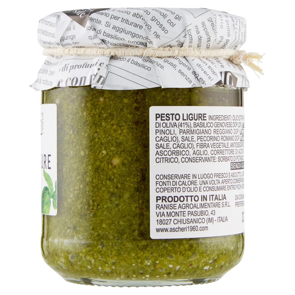 Italian Gourmet Pesto Ligure con Basilico Genovese DOP 12 x 180g Glas