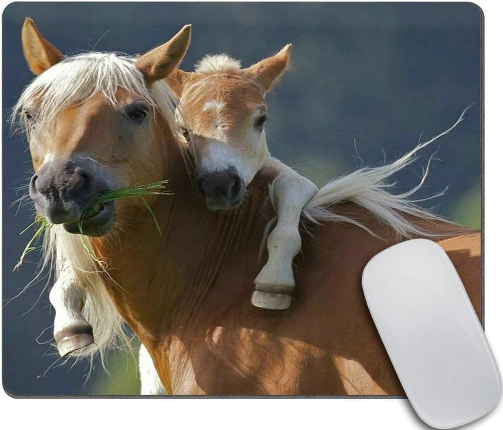 Personalized Horse with Foal Mouse Pad Customized Rectangle Non-Slip Rubber Mousepad Gaming Mouse Pads