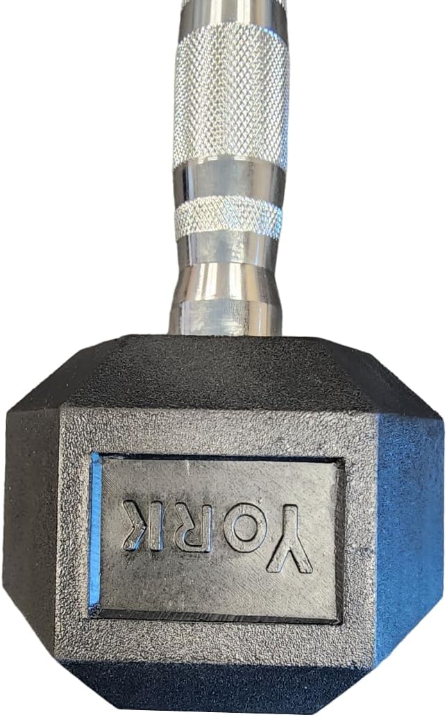 YORK Rubber Hex Dumbbell (2.5-30 lb.) 17.5 lb.