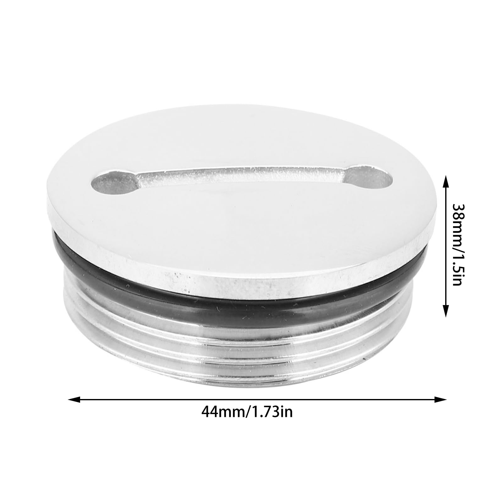 40mm Polished Steel Deck Fill With Chain - Marine Boat Fuel Cap For Yacht & RV