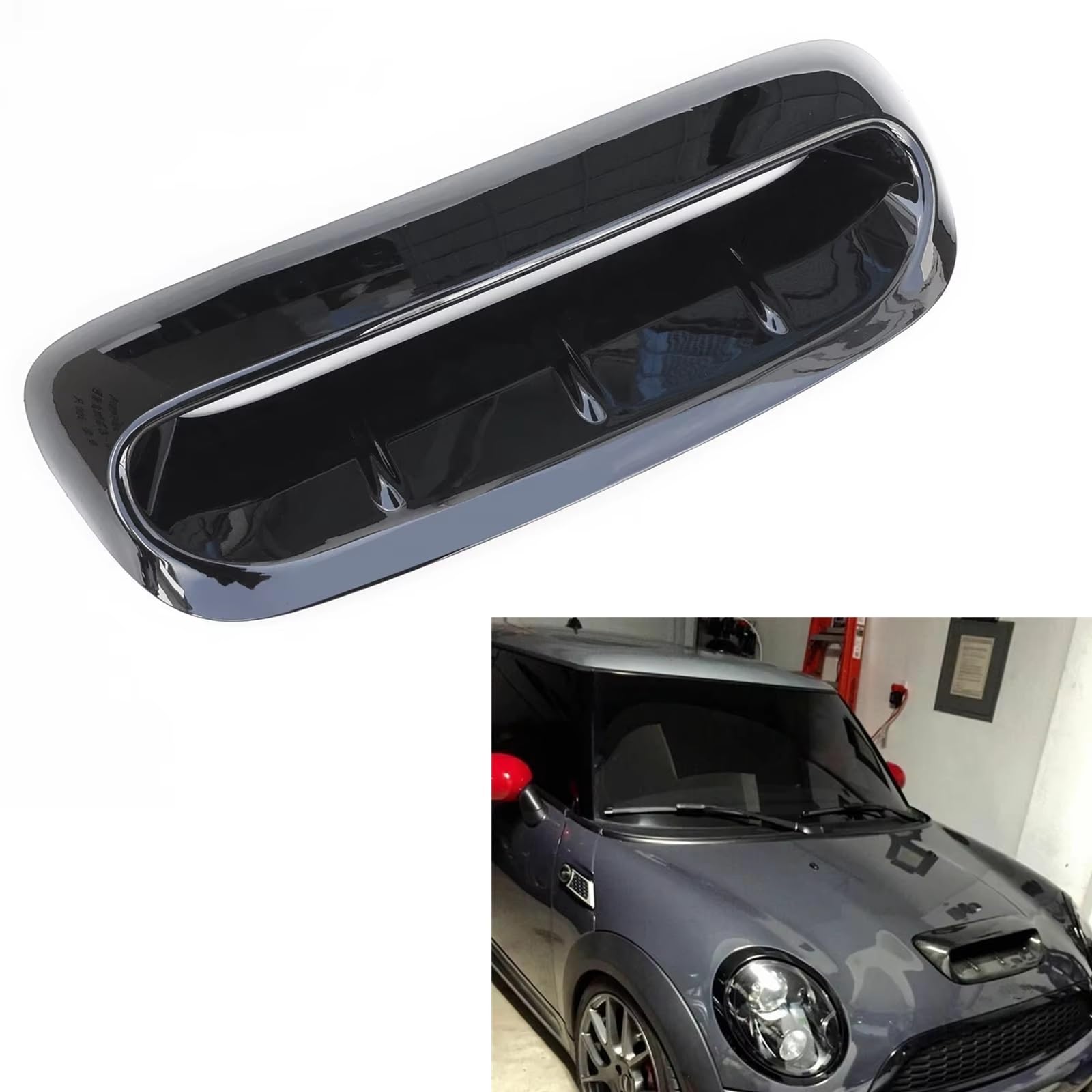 Prese D'aria Cofano Compatibile Con Mini Per Cooper S R56 R55 R57 R58 R59 2007-2014 Coperchio Della Presa D'aria Del Cofano Motore(Black 2)