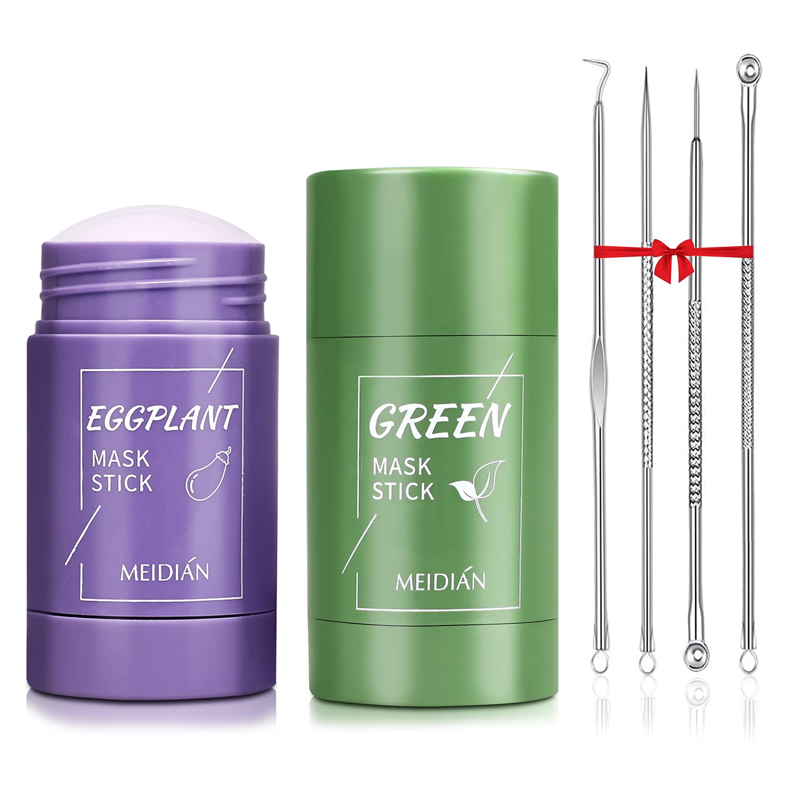 Lookmee 2 PCS Purifying Clay Mask, Blackhead Remover with Green Tea and Eggplant Extract,Face Moisturizes Oil Control, Deep Cleansing, Skin Brightening for All Skin Types Men Women