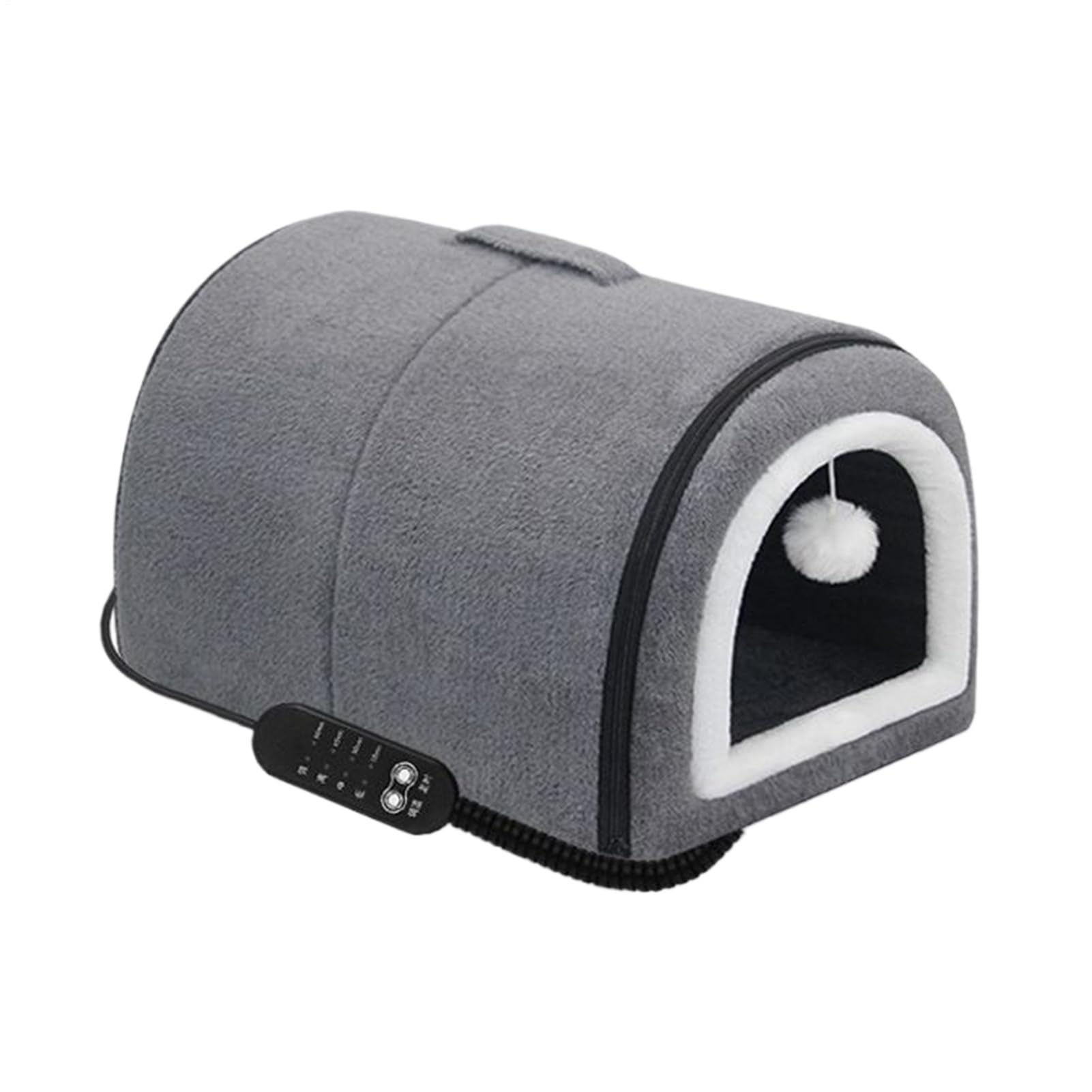 Cuccia riscaldata per gatti con tetto per un comfort regolabile della temperatura, semi-chiuso con fodera rimovibile, accessorio per animali domestici per gatti di razza media, gattini, cuccioli