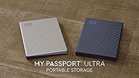 Vista 6 de WD 2TB My Passport Ultra, Azul, Disco Duro Externo Portátil, software de respaldo con defensa contra ransomware y protección por contraseña, USB-C
