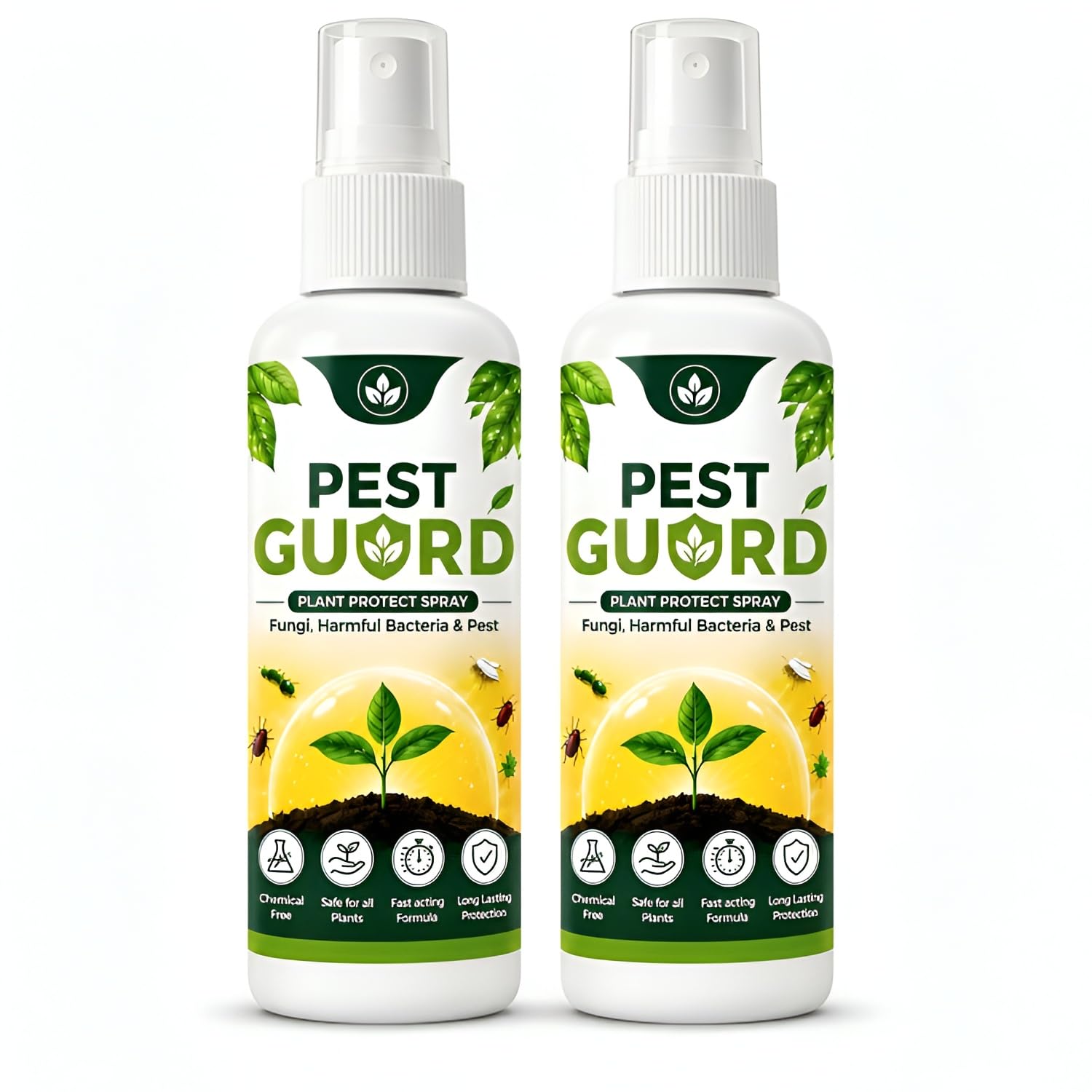Pest Guard Natural Neem Oil Spray(100ml) | Ready to Use Organic Cold Pressed Natural Neem Oil Spray for Indoor and Outdoor Plants | Removes Mealybugs Fungus and Other Pests from plants (Pack of 2)