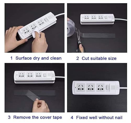 Miniatura 2 de Cinta adhesiva extra grande de doble cara (20 pies), resistente, multiusos, extraíble, cinta adhesiva de agarre, cinta adhesiva lavable y fuerte,