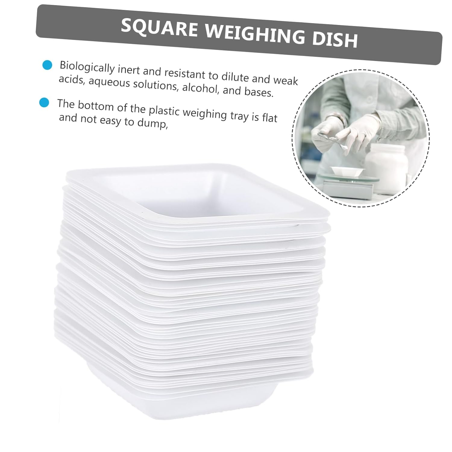 50pcs Plastic Weighing Boats for Lab Use Weighing Dishes for Accurate Measurement of Powders and Liquids for Chemistry and Food Samples
