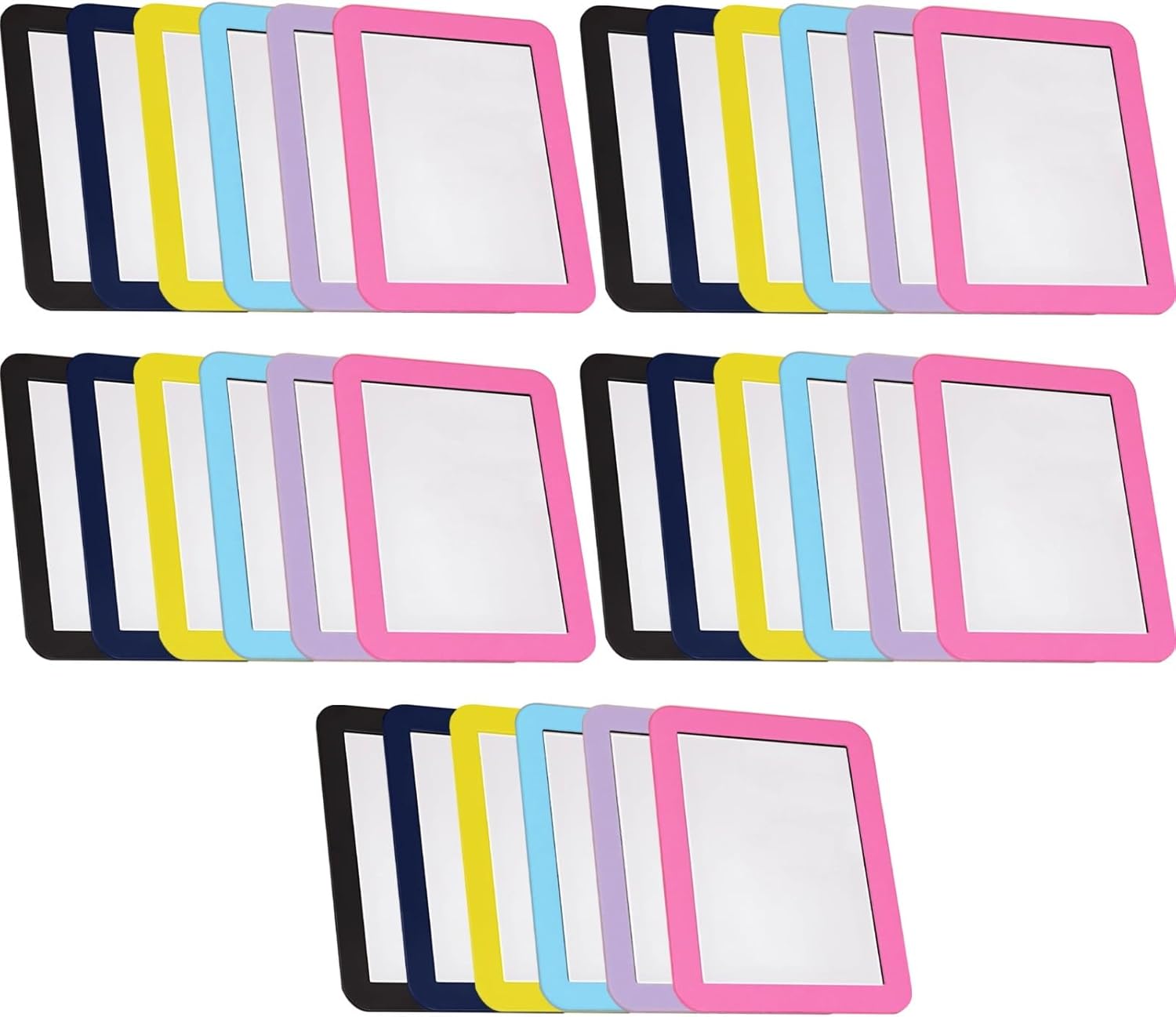 25 Pcs Kids-Safe Mirrors, Shatterproof Acrylic, 5 X 7 in, Multicolor Frames, Great for Preschool &