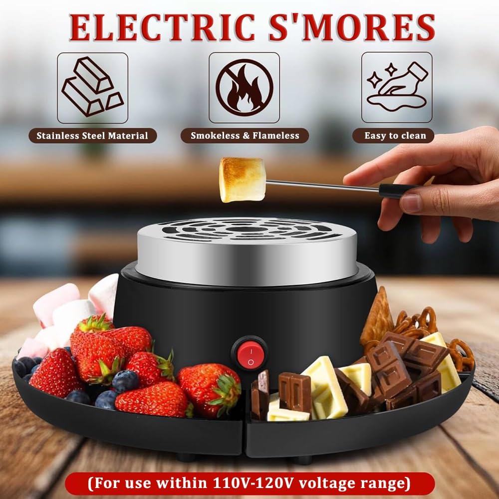 Elektryczny przyrząd do fondue z regulowaną temperaturą i płytą nieprzywierającą, idealny na imprezy i spotkania