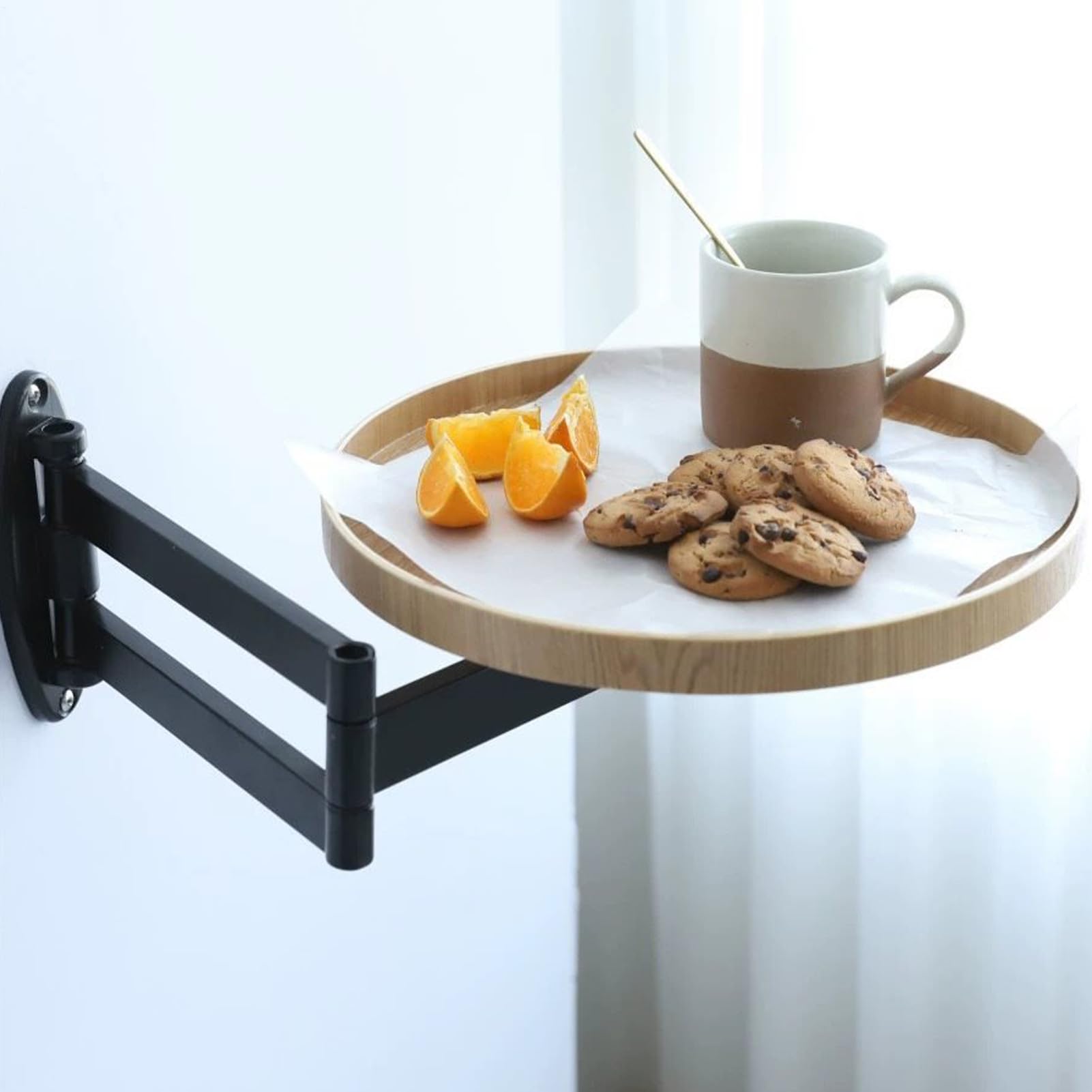Table Murale Bureau Flottant Rétractable Amovible Support Mural Rabattable