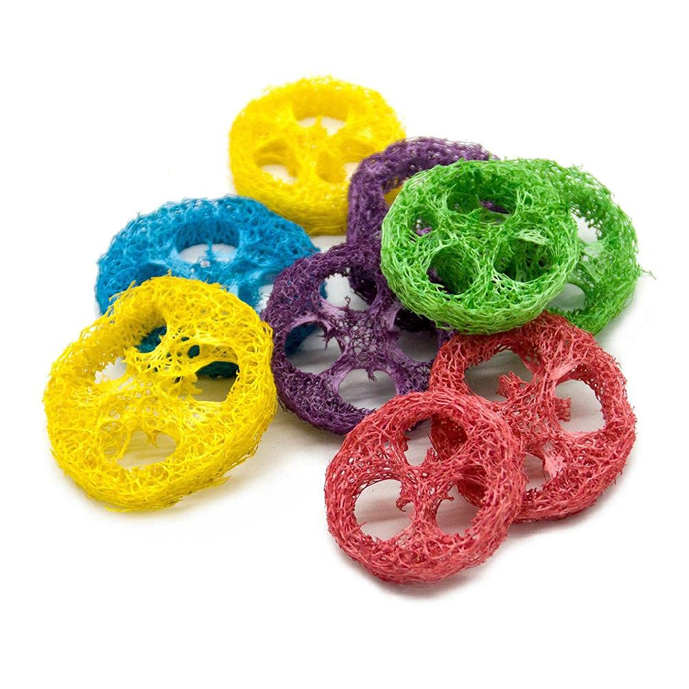 Grbewbonx Loofah Chew Toy 20 Packs Small Animal Bites Chew Toy Natural Fibre Dredge the Intestine for Hamster Chinchilla Rabbit Chew Toy Pet Rabbit Dental Chew Toy