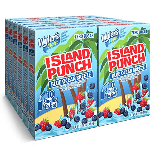 Wyler's Light Island Punch, Blue Ocean Breeze, 10 CT (Pack - 12)