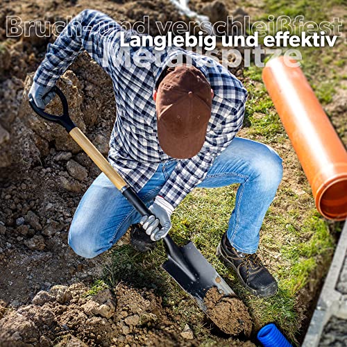 Drainagespaten von KADAX mit D-Griff und Stahl-Schaufel