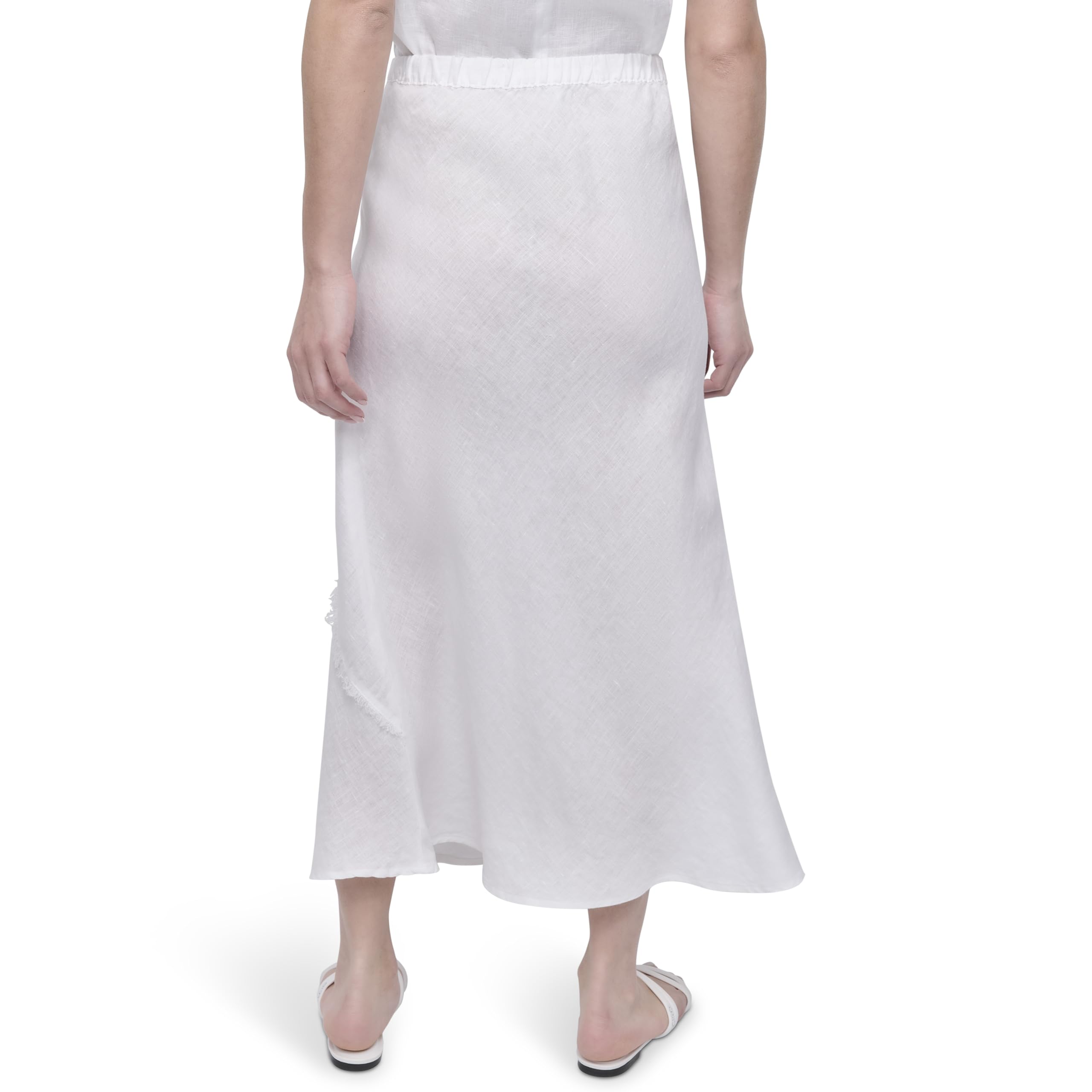 DKNY Lightweight Linen Midi Skirt Falda Mujer (Pack de 1)