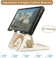 Vista 4 de Zelda Tears of The Kingdom - Soporte de interruptor compacto, portátil, plegable, de repuesto, multiángulo, para Nintendo SwitchSwitch LiteSwitch