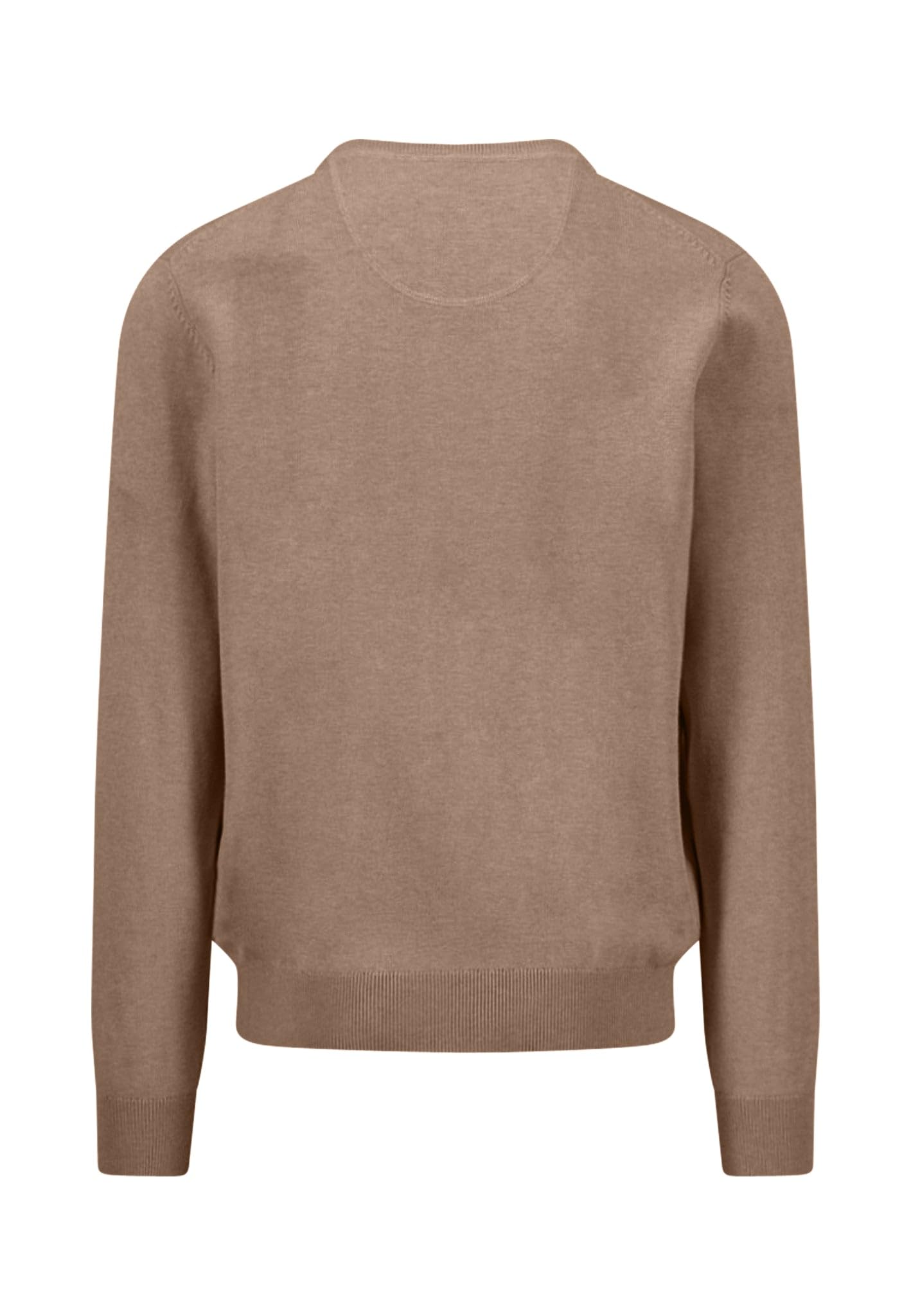 FYNCH-HATTON Feinstrickpullover aus Reiner Baumwolle mit Rundhalsausschnitt